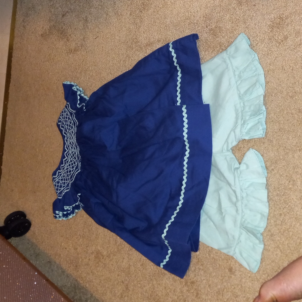 Blue and Mint Smock Set